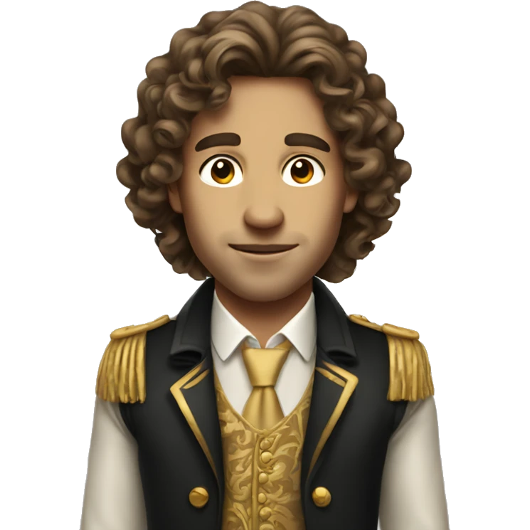 rich arrogant boy with long curly brown hair emoji