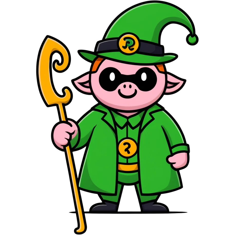 half piglin from minecraft half the riddler from batman - the paddler emoji