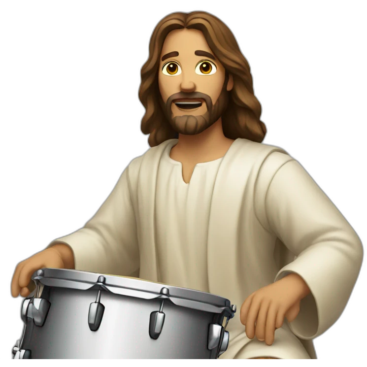 Jesus plays the drums emoji