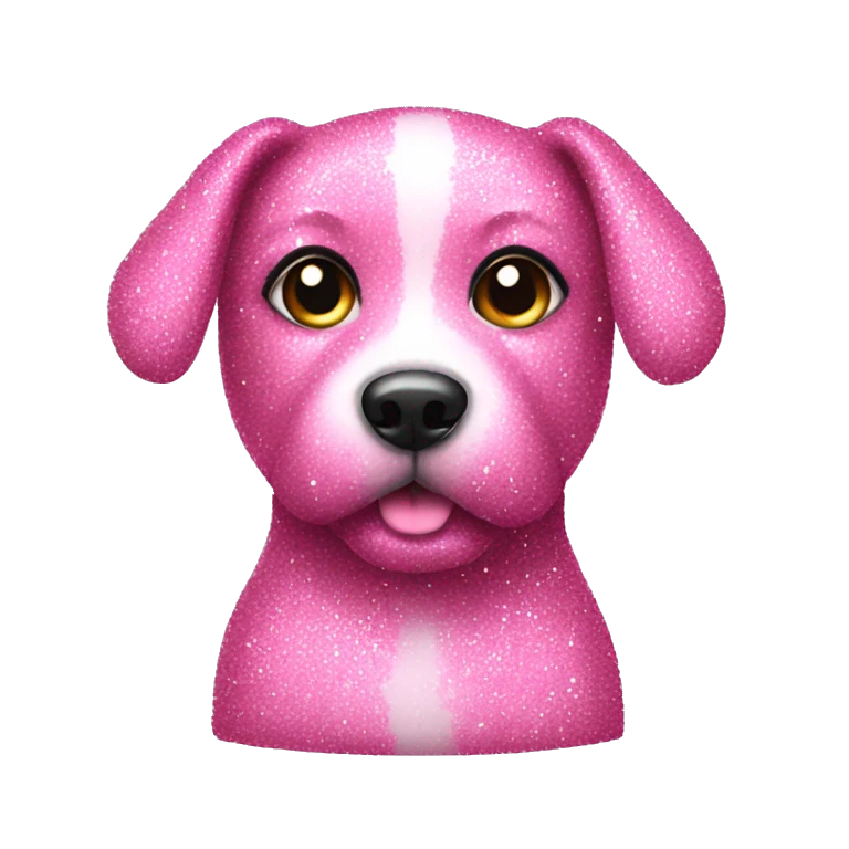 Pink glitter dog emoji