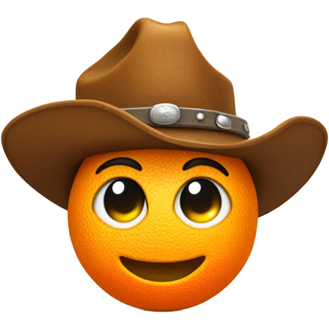 Orange in a cowboy hat emoji