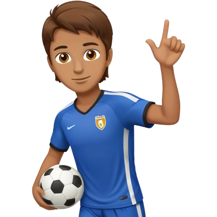 Brown hair give soccer player emoji
