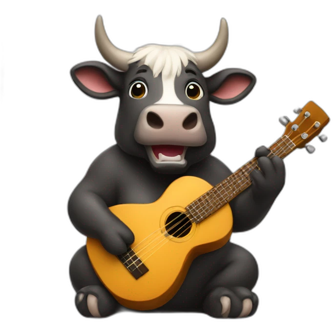 bull playing ukulele emoji