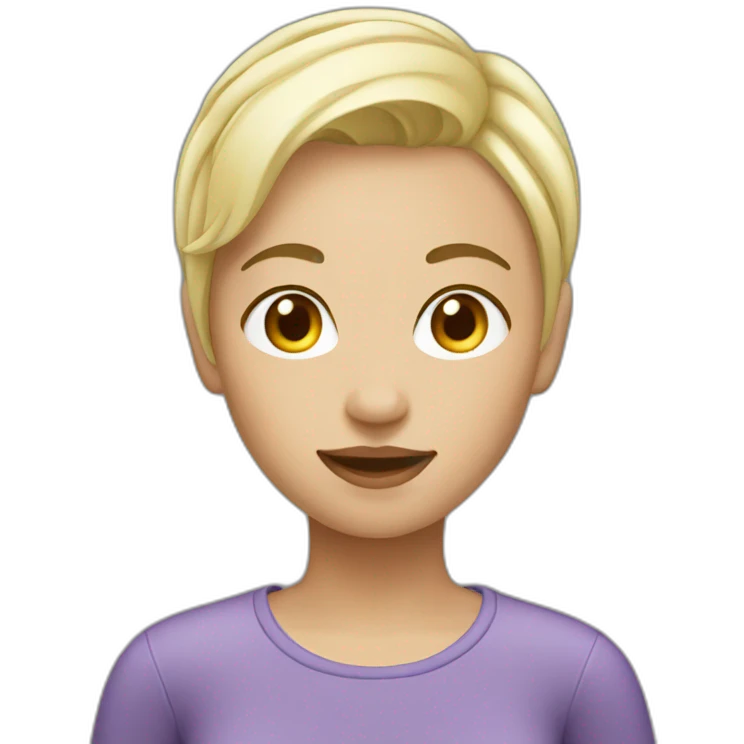 lesbian blonde girl with short hair emoji