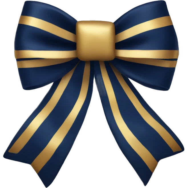 Navy blue and gold bow emoji