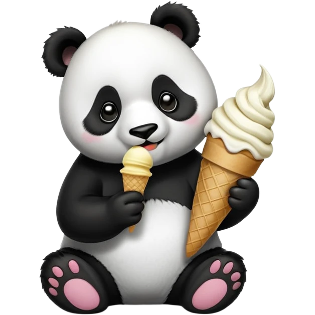 Panda eating ice cream emoji
