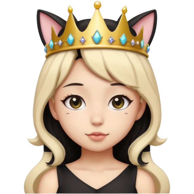 queen black cat kawaii girl emoji