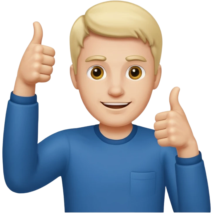 Guy with two thumbs up emoji