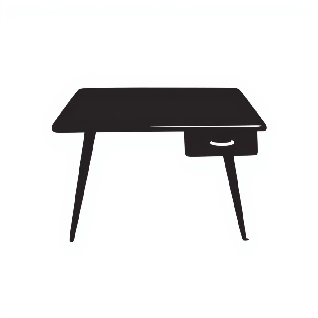 A desk, black doodle style emoji