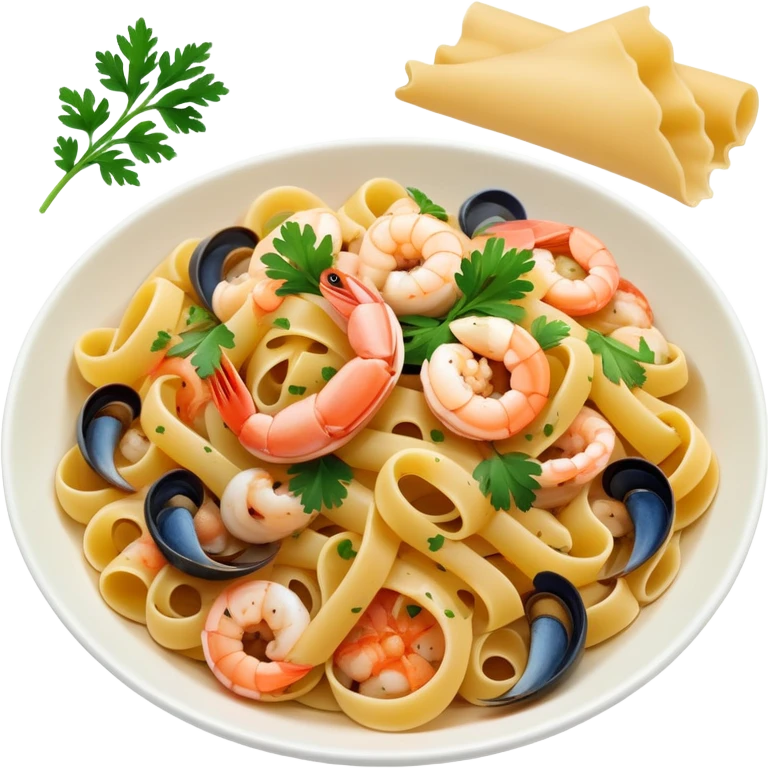 Pasta seafood with parsley  emoji