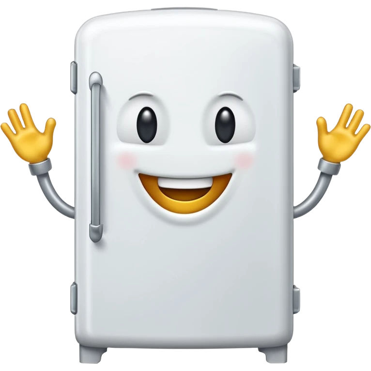 A fridge with arms and legs emoji