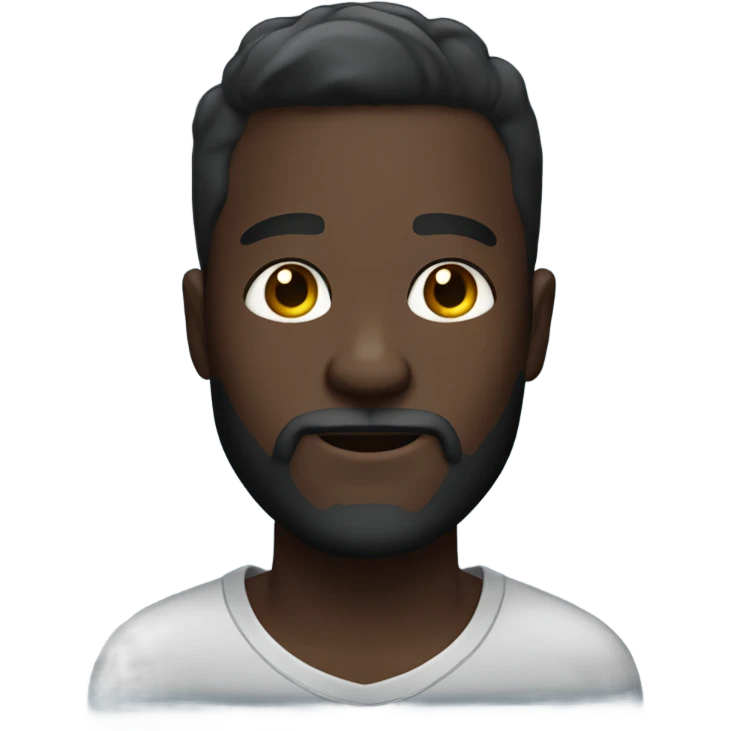Handsome deep dark skin man with beard and high fade emoji