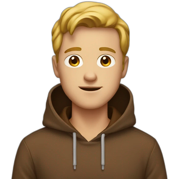 white guy in a brown hoodie emoji