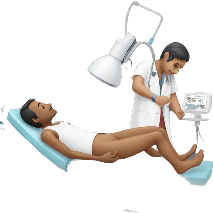 Indian man getting ultrasound  emoji