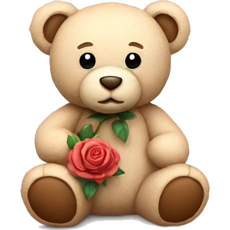 Teddy mit beigen Rosen emoji