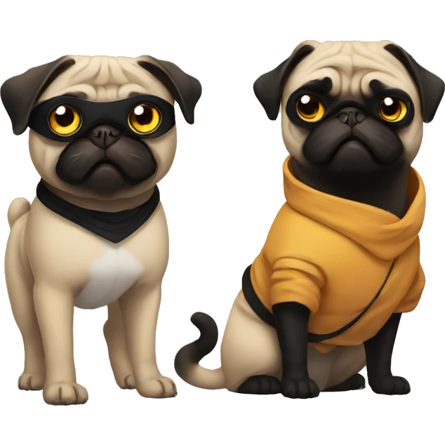 Ninja pug and cat emoji