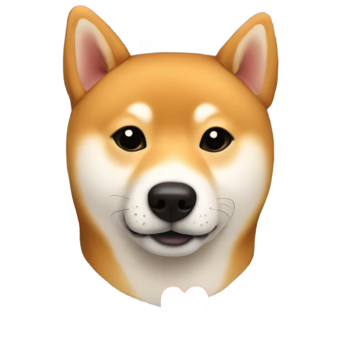 Shiba with hearts emoji