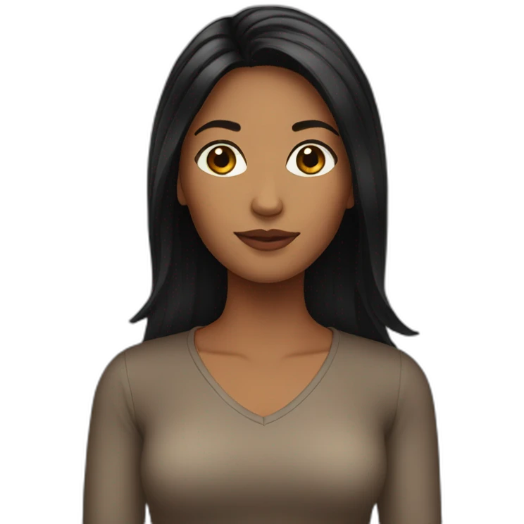 brown woman with black hair emoji