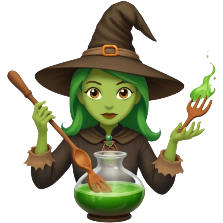 green witch cooking potion emoji