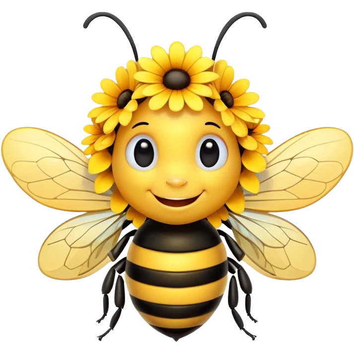 À smiling bee with a flower emoji