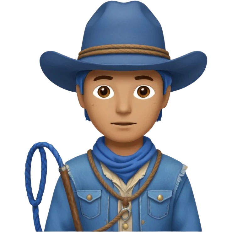 Cowboy with blue hat and lasso emoji