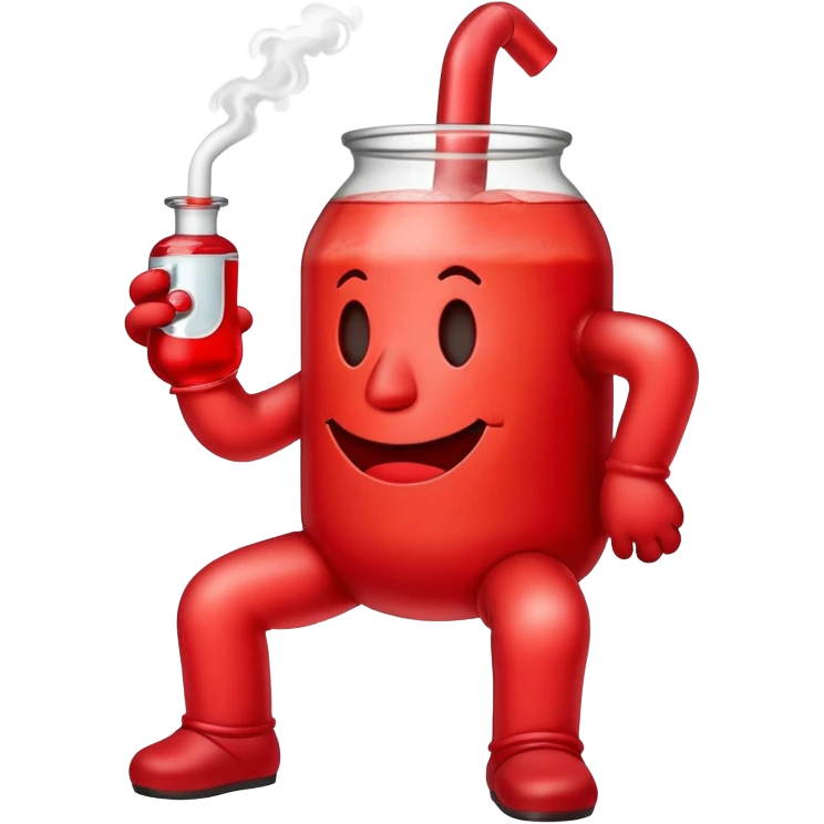 Kool-Aid man with legs smoking a bong emoji