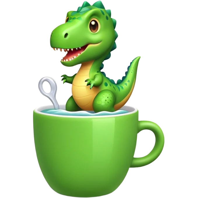 Dinosaur in a cup emoji