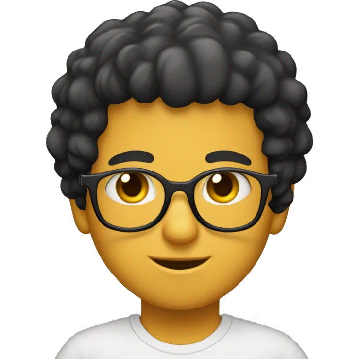 menino com olhos castanhos cabelo preto e camisa amarela emoji