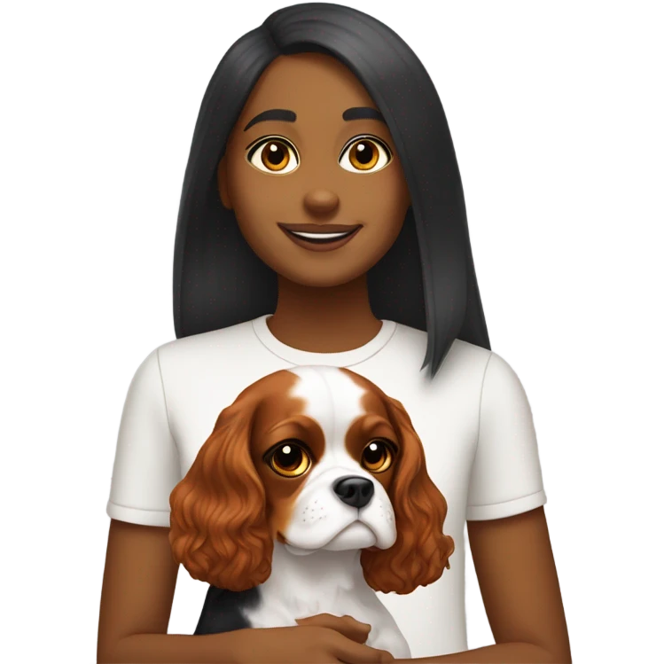 Girl with tri color cavalier emoji