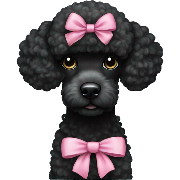Black poodle with pink bow emoji