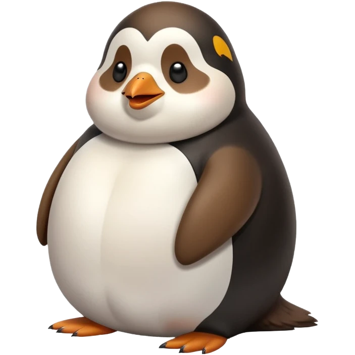 make a fat dog sitting on a large penguin emoji