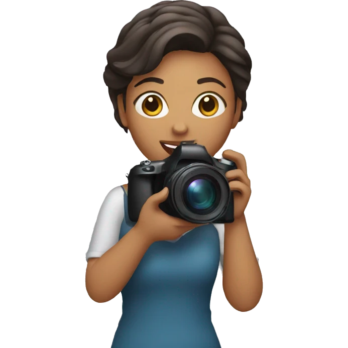 woman holding a camera emoji