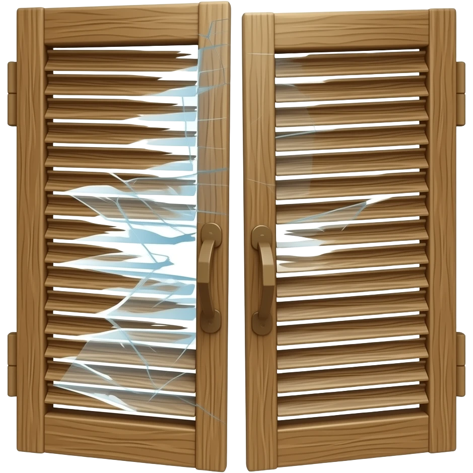 broken shutters 3D emoji