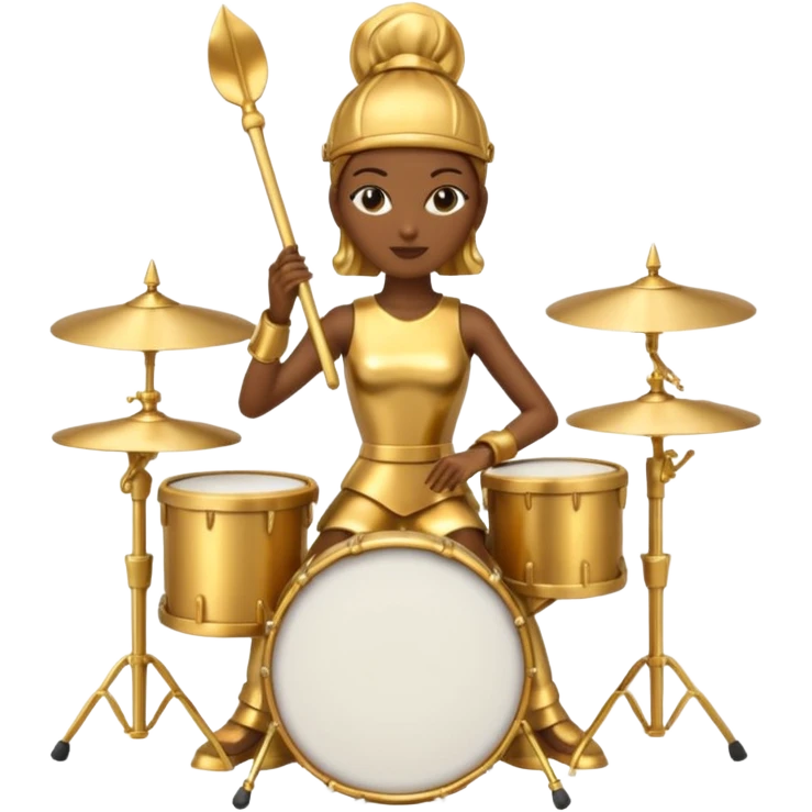 golden statue female drummer emoji