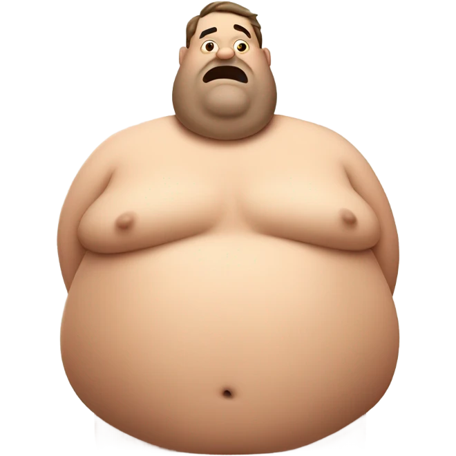 fat man shirtless lying emoji