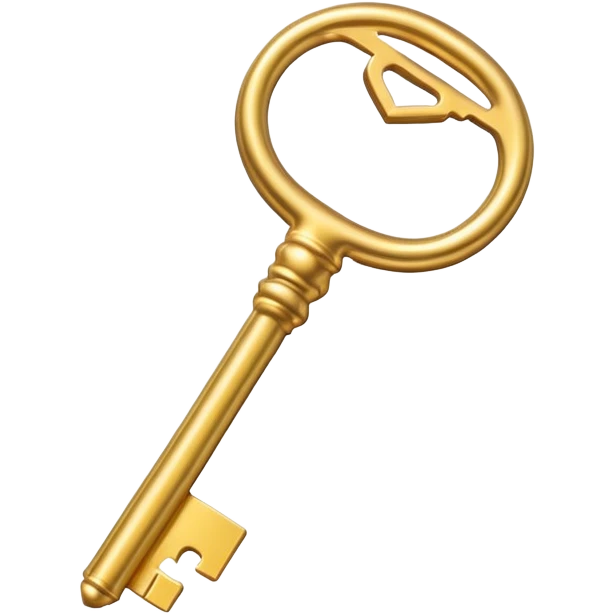 simple golden key, minimal design emoji