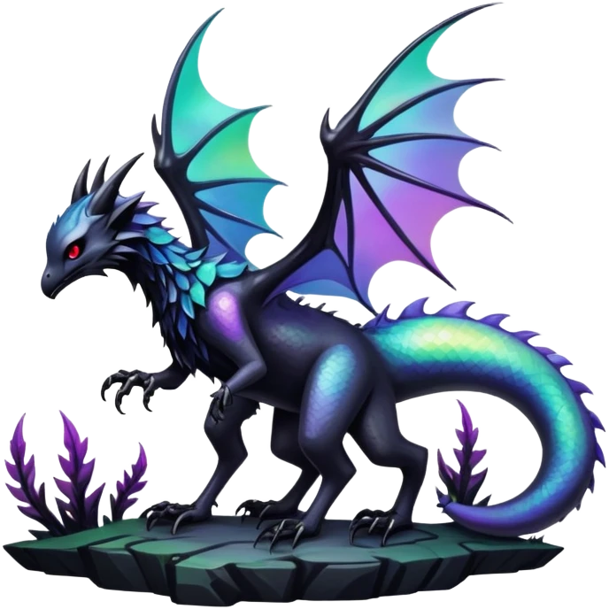 Edgy gothic complex iridescent aesthetic-scenery-Fakémon-creature (full body) emoji
