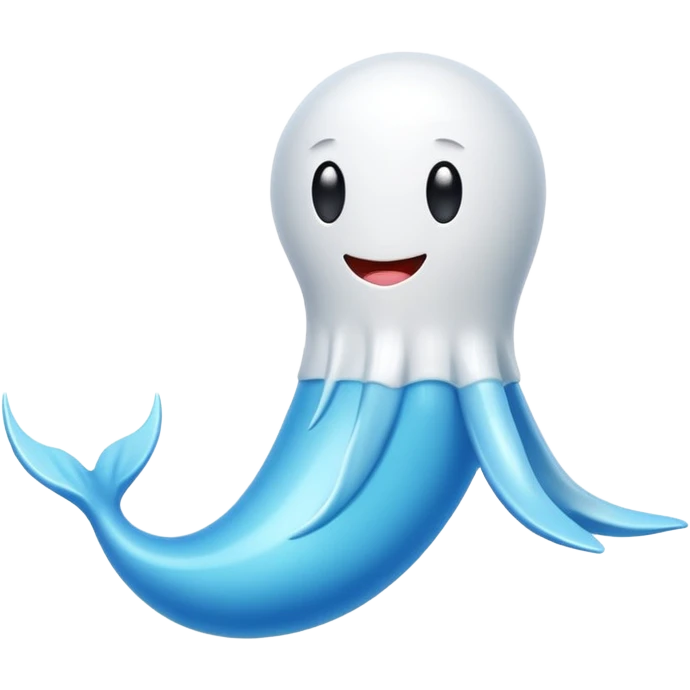 White Swimming sperm emoji emoji