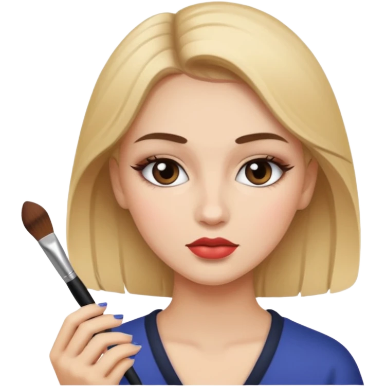 Hyper Realistic girl doing make up emoji