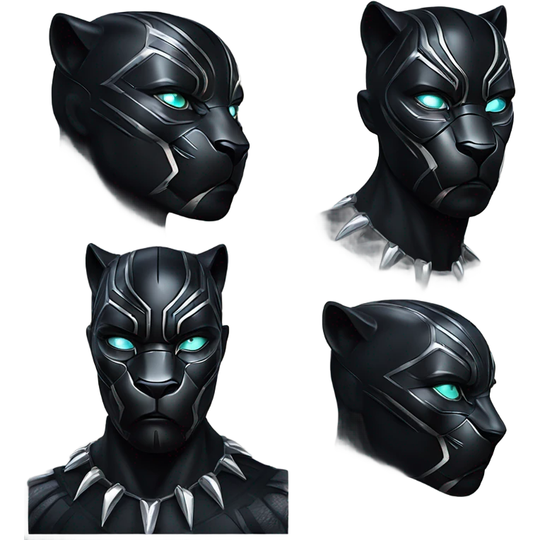 Hyper realistic black panther glowing emoji