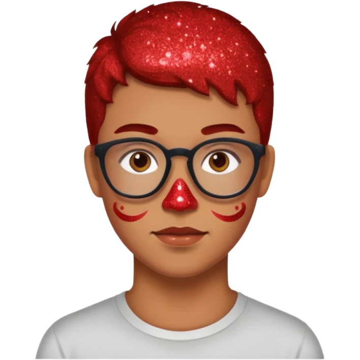 glitter red nerd emoji