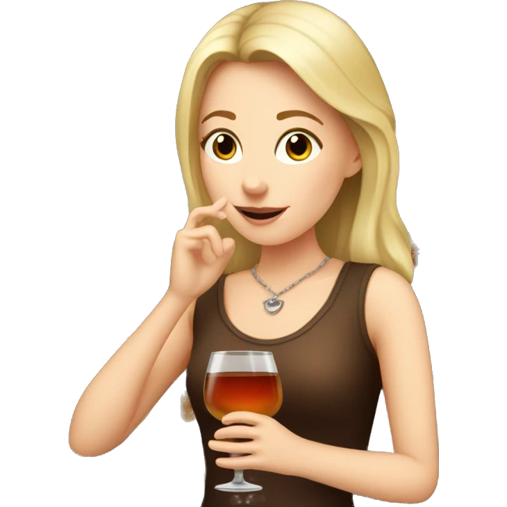 White girl drinking bourbon emoji