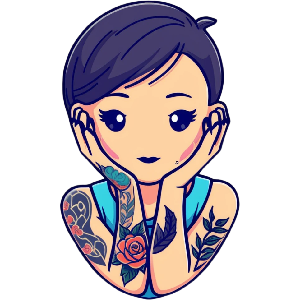 tattooed girl emoji