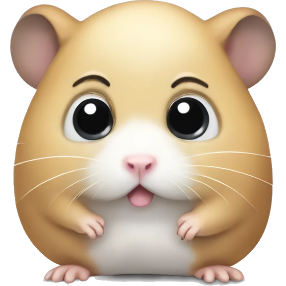A hamster with big sad eyes and tears emoji