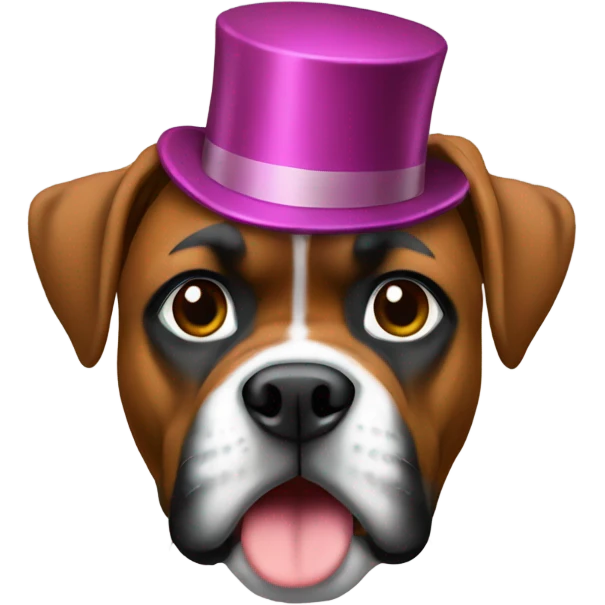 boxer with New Year’s Eve hat emoji