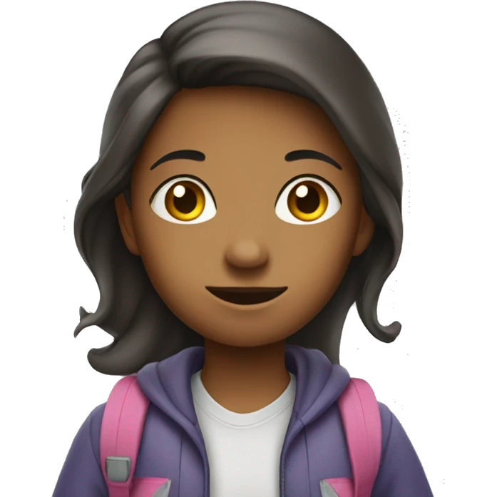 A girl walking to school  emoji
