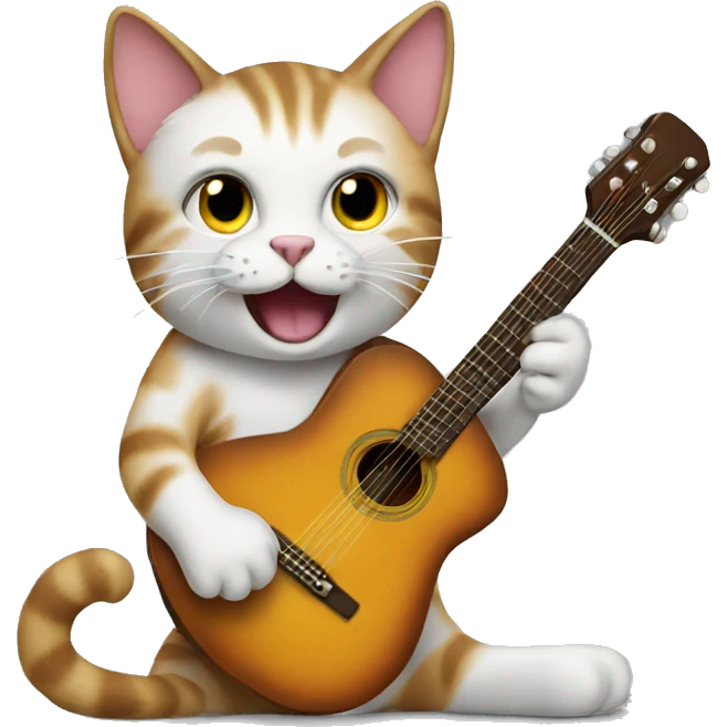Cat playing guitar emoji
