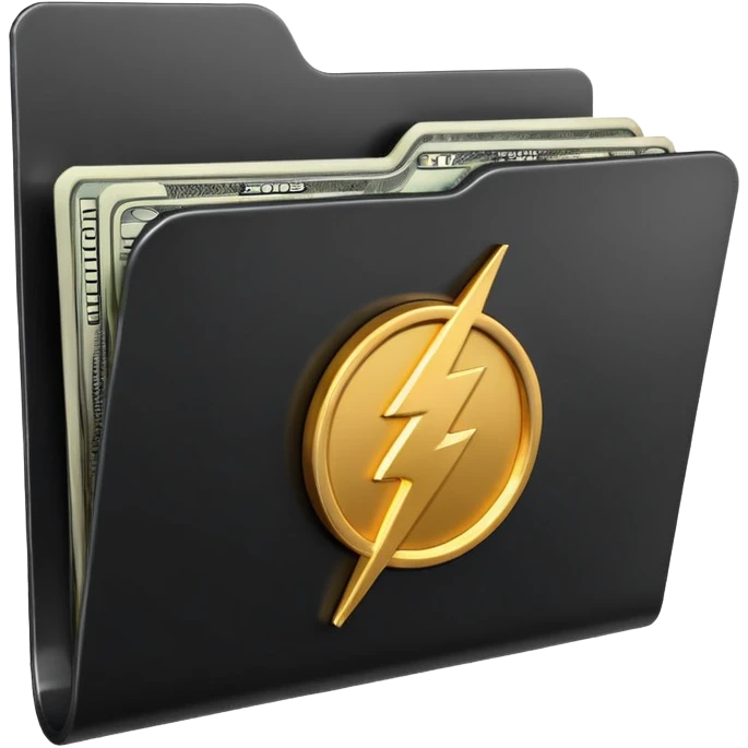 black folder flash file with a money logo
 emoji