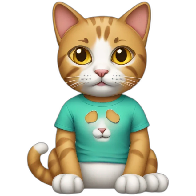 cat with tshirt emoji