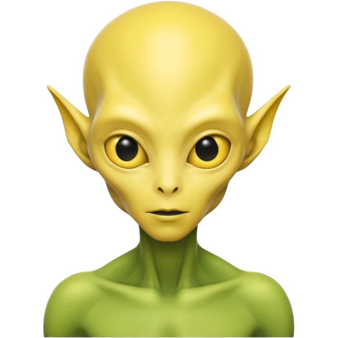 alien with yellow skin, Half body. emoji